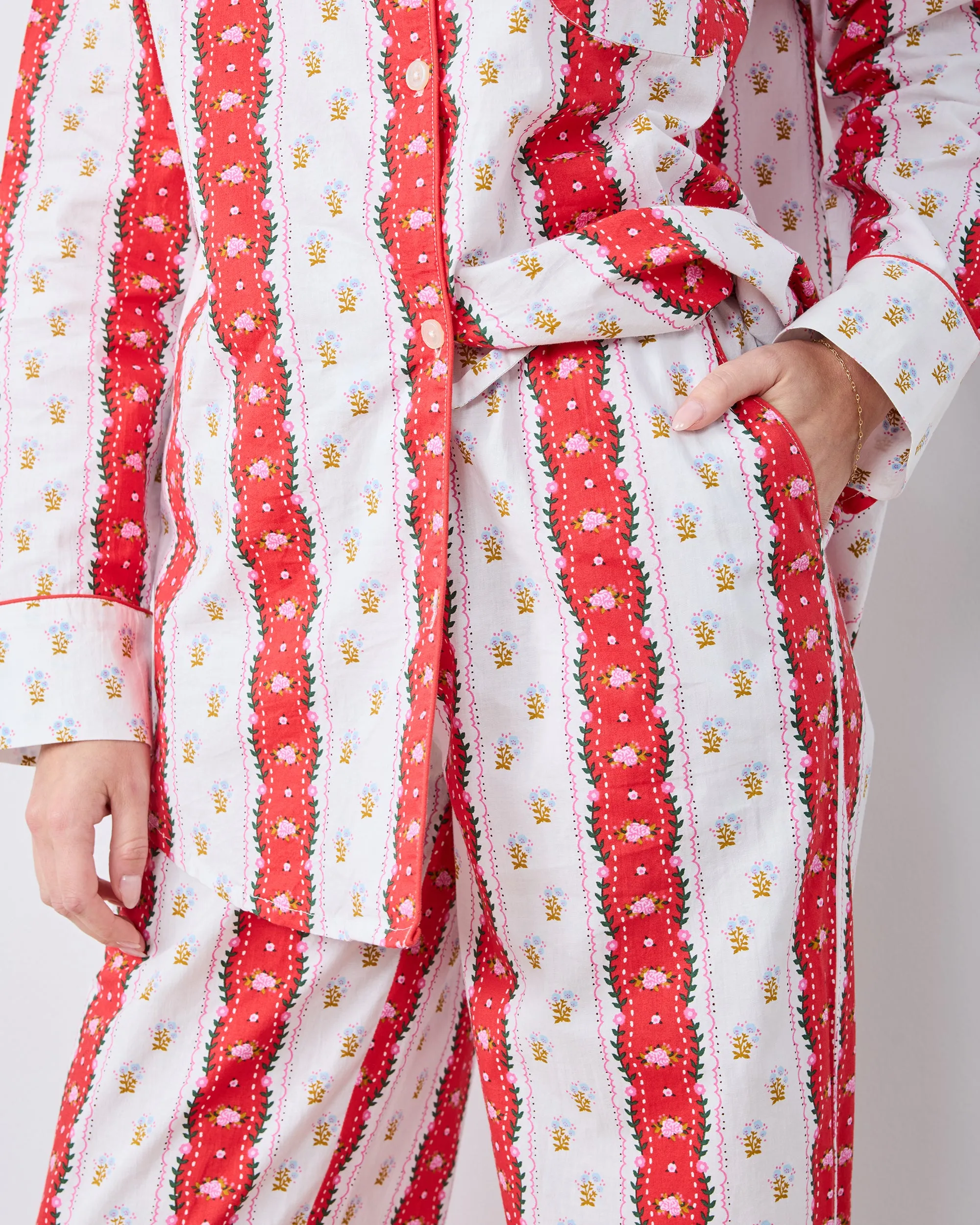 Sweetheart Stripes - Long PJ Set - Cherry Cola sold by Printfresh product image thumbnail 4