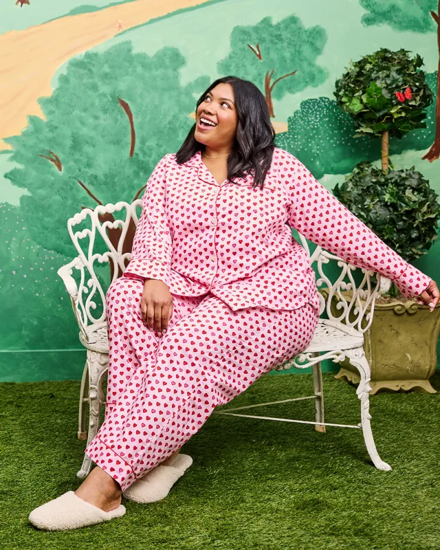 Mini Candy Hearts - Tall Long PJ Set - Pink Macaron sold by Printfresh