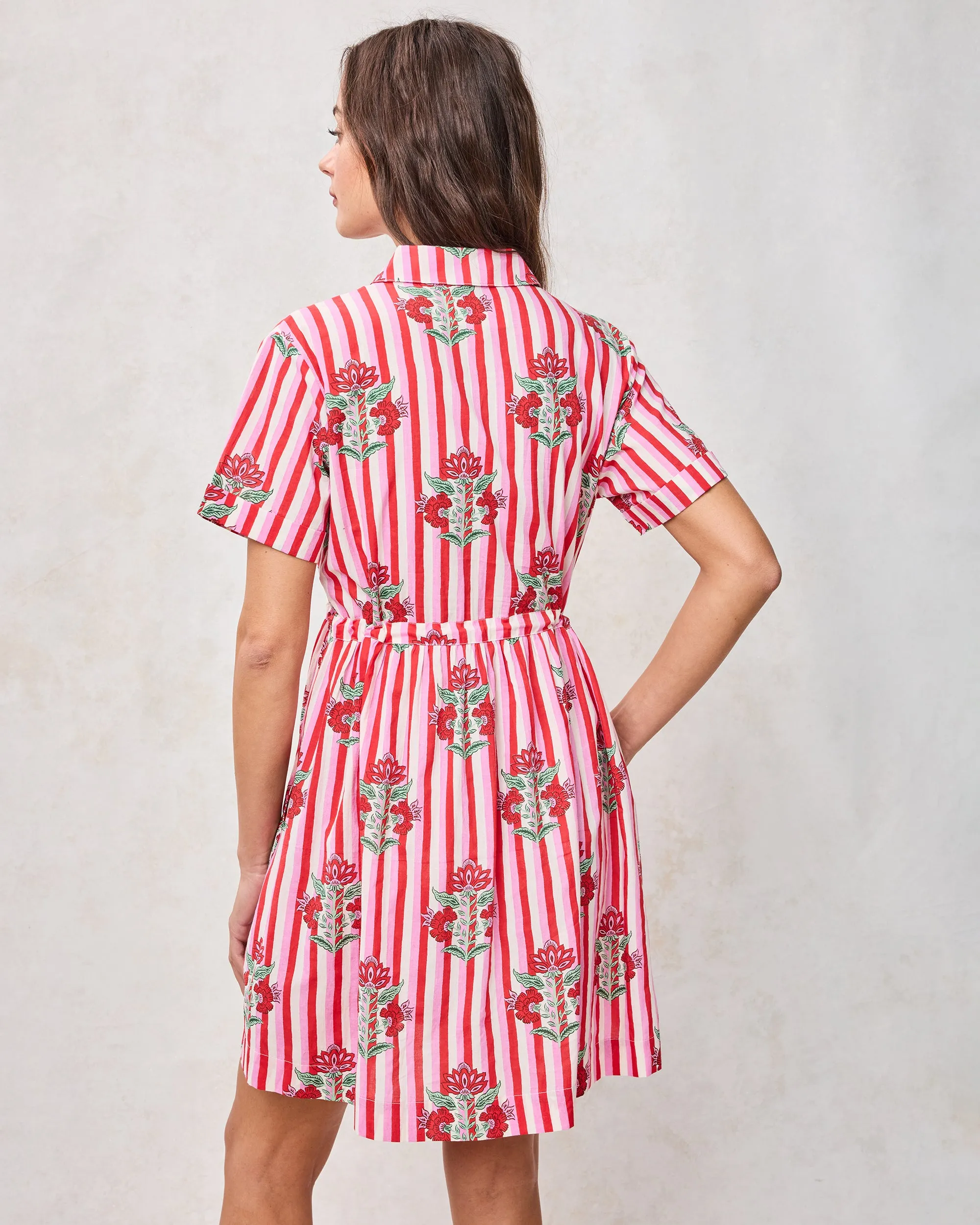 Carnation Stripes - Maude Dress - Scarlet Petal sold by Printfresh product image thumbnail 5
