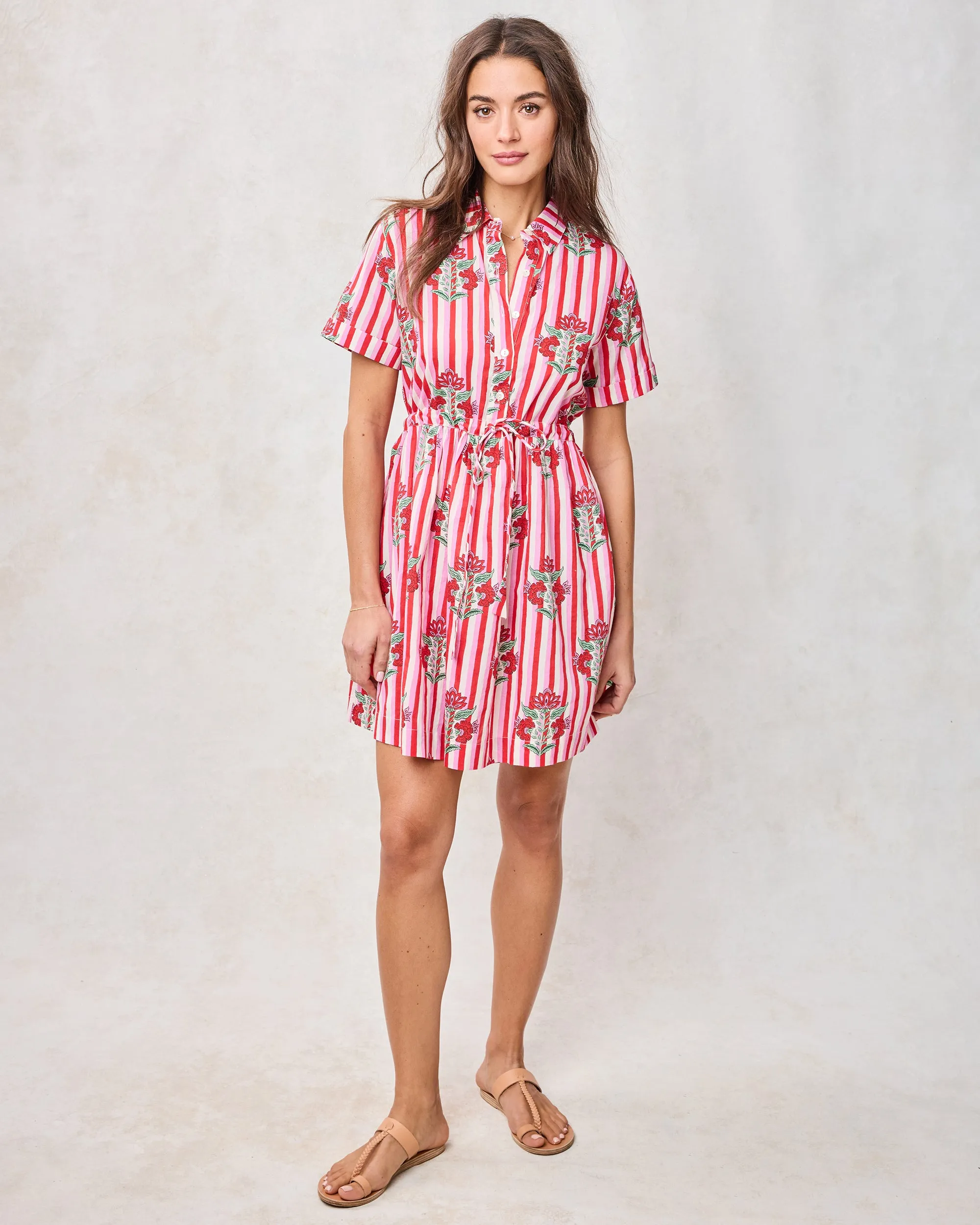 Carnation Stripes - Maude Dress - Scarlet Petal sold by Printfresh product image thumbnail 2
