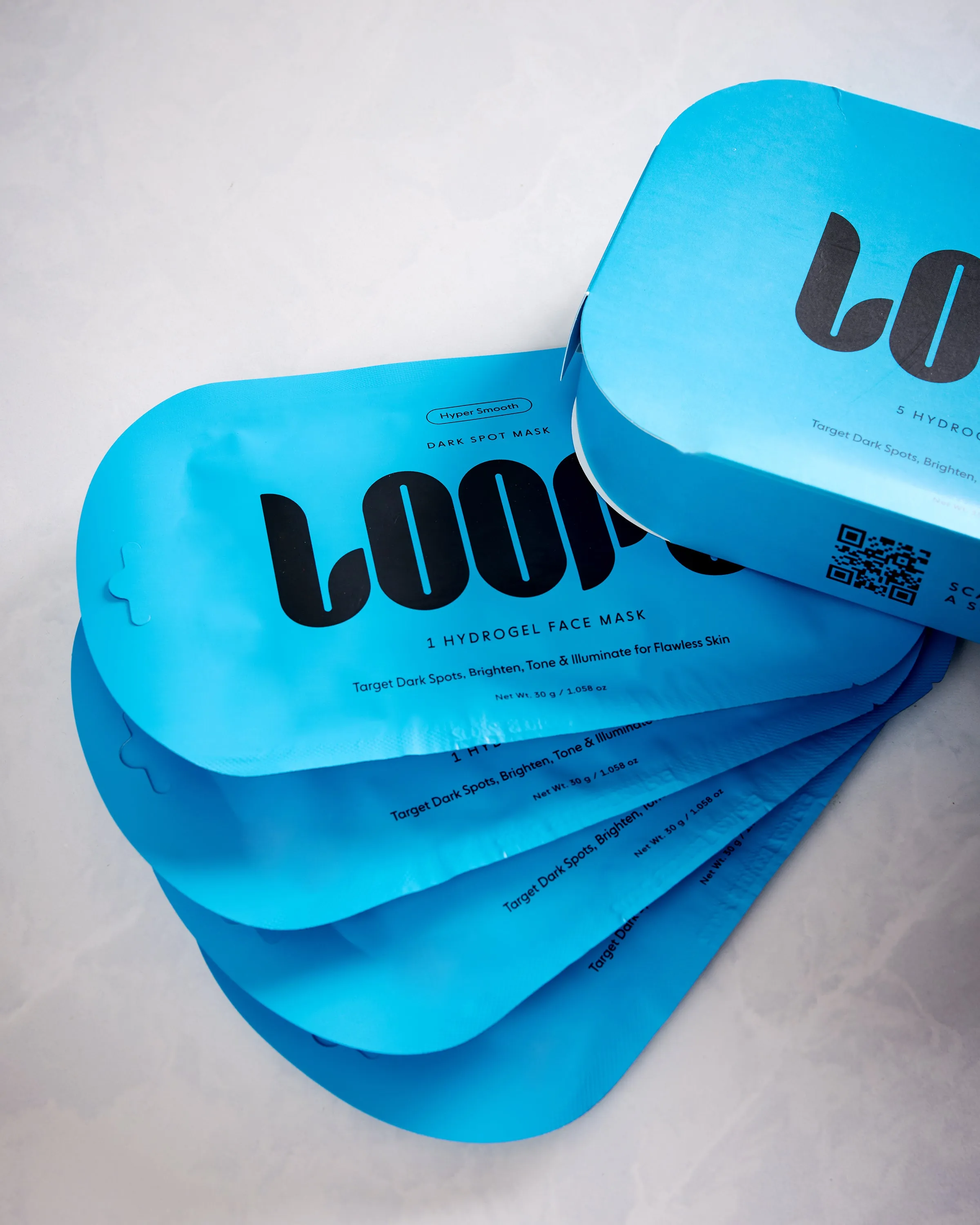 Blue - Loops Hyper Smooth Face Mask Set of 5 - Loops sold by Printfresh product image thumbnail 2