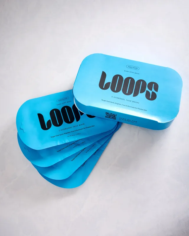 Blue - Loops Hyper Smooth Face Mask Set of 5 - Loops sold by Printfresh