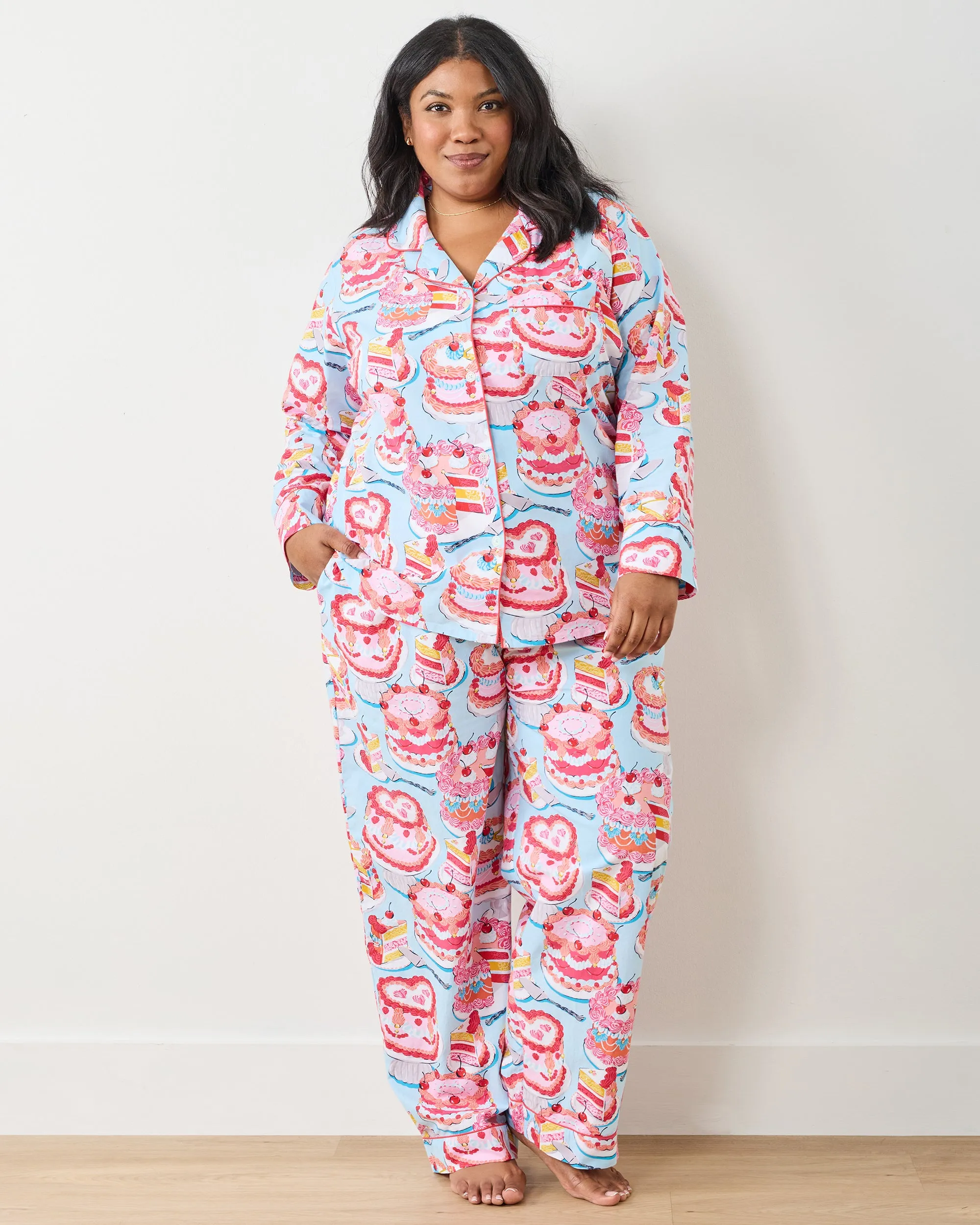 Vintage Cakes - Tall Long PJ Set - Blue Buttercream sold by Printfresh