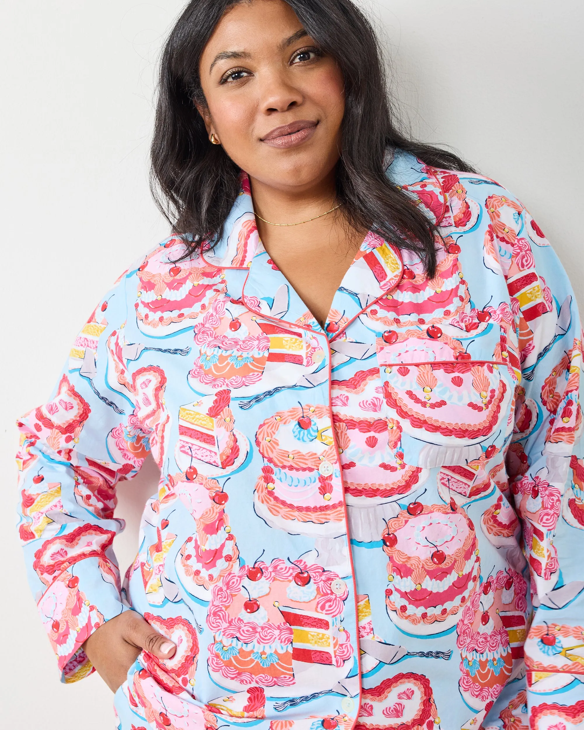 Vintage Cakes - Tall Long PJ Set - Blue Buttercream sold by Printfresh product image thumbnail 3