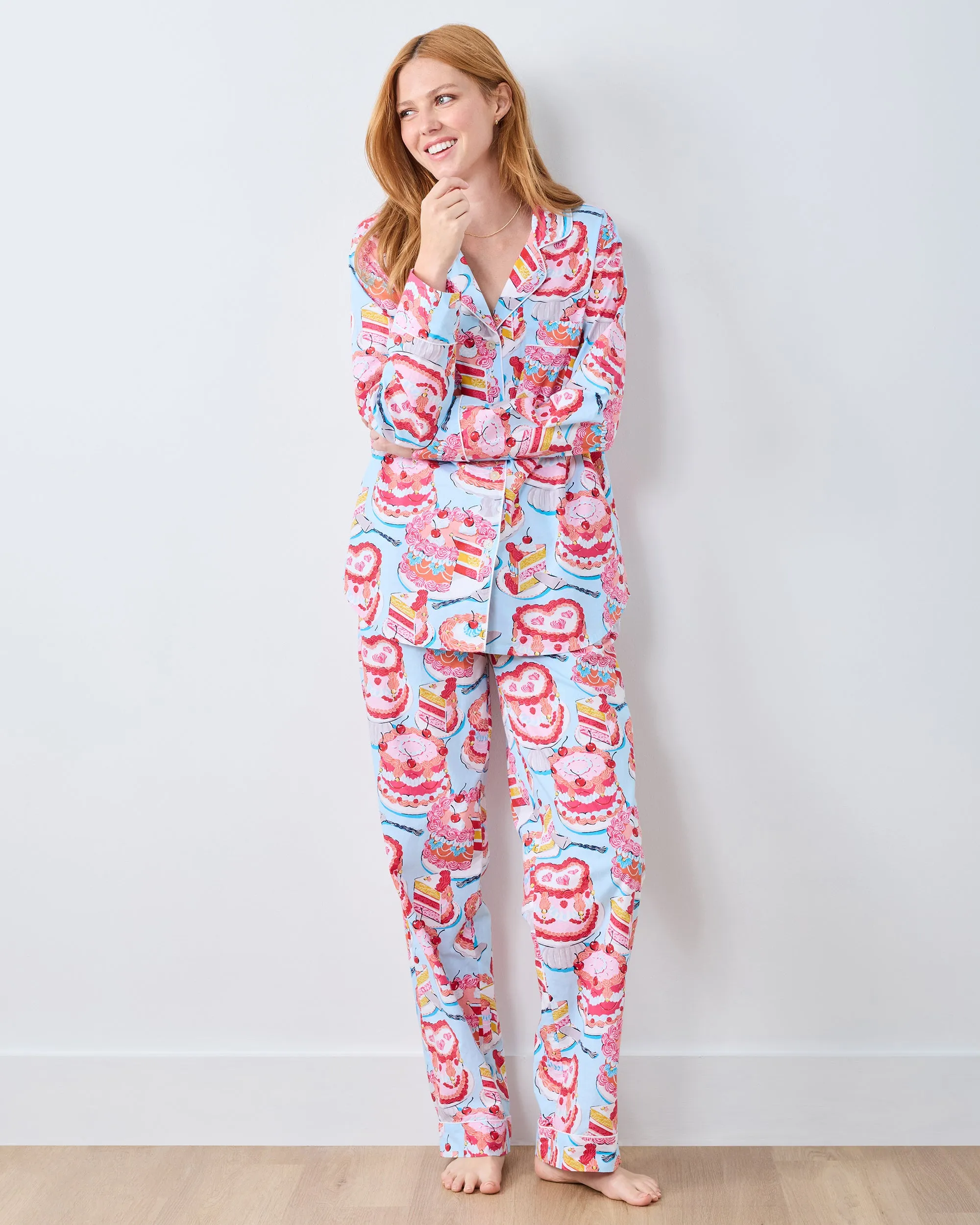 Vintage Cakes - Petite Long PJ Set - Blue Buttercream sold by Printfresh product image thumbnail 3