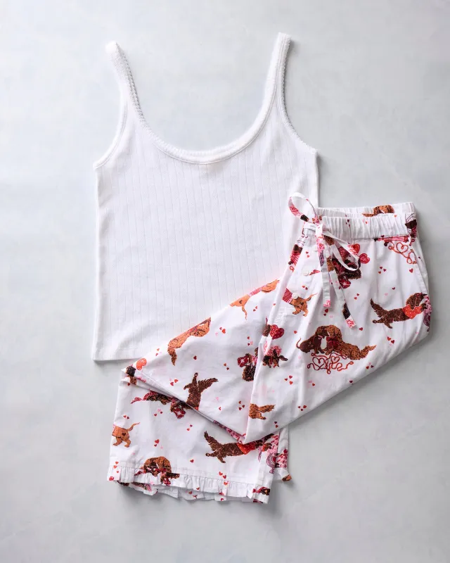 Dachshund Date - Esme Tank & Ruffle Cropped PJ Pants Bundle - Multi made by Printfresh