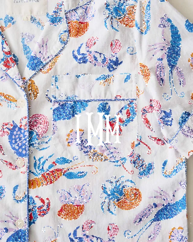 Pretty Pinchers - Short Sleeve Top & Cropped Pants Set - Cloud sold by Printfresh