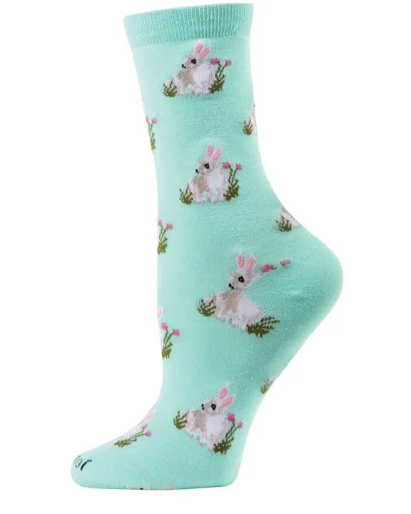 Seafoam - Rabbits Bamboo Blend Crew Socks - Infinity Classics sold by Printfresh