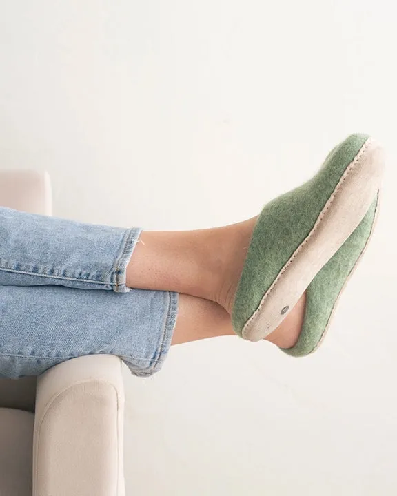 Eucalyptus Green - Organic Merino Wool Slippers - Fuzzy Cove sold by Printfresh product image thumbnail 3