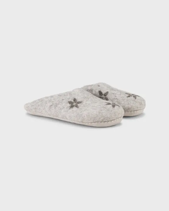 Light Grey - Embroidered Floral Slipper - Care by Me sold by Printfresh product image thumbnail 2