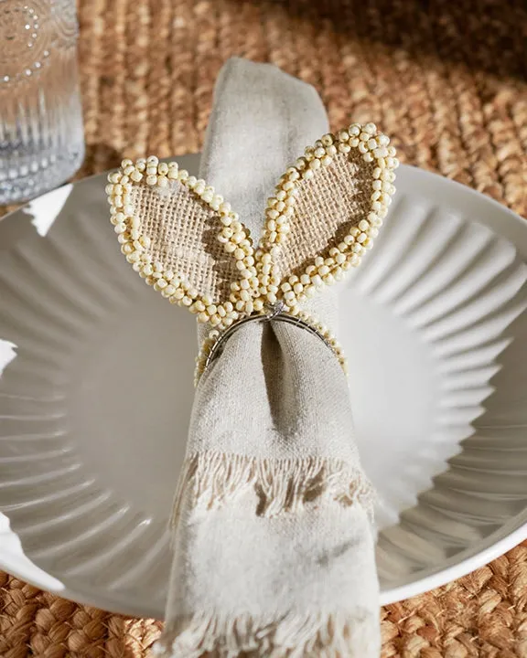 Ivory - Bunny Ear Napkin Ring - Primitives by Kathy sold by Printfresh