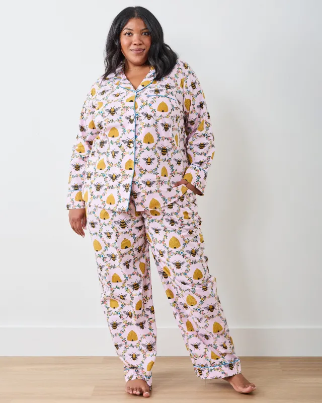 Sweet Bee - Tall Long PJ Set - Pink Petal sold by Printfresh