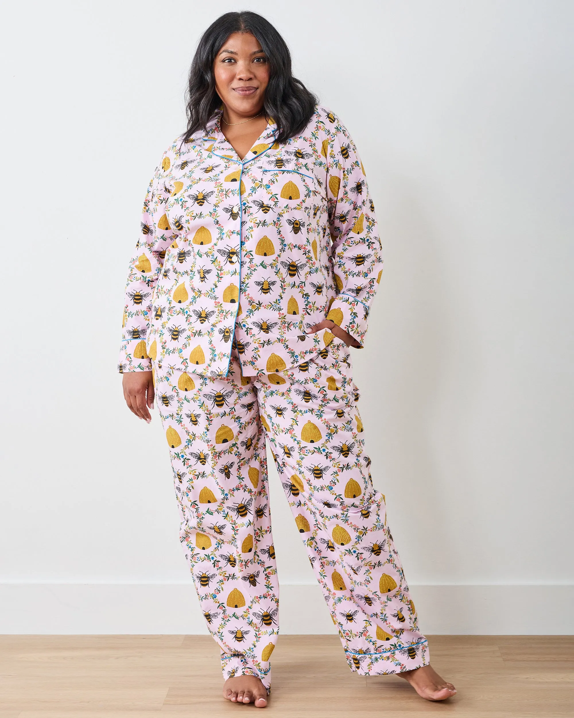 Sweet Bee - Tall Long PJ Set - Pink Petal sold by Printfresh
