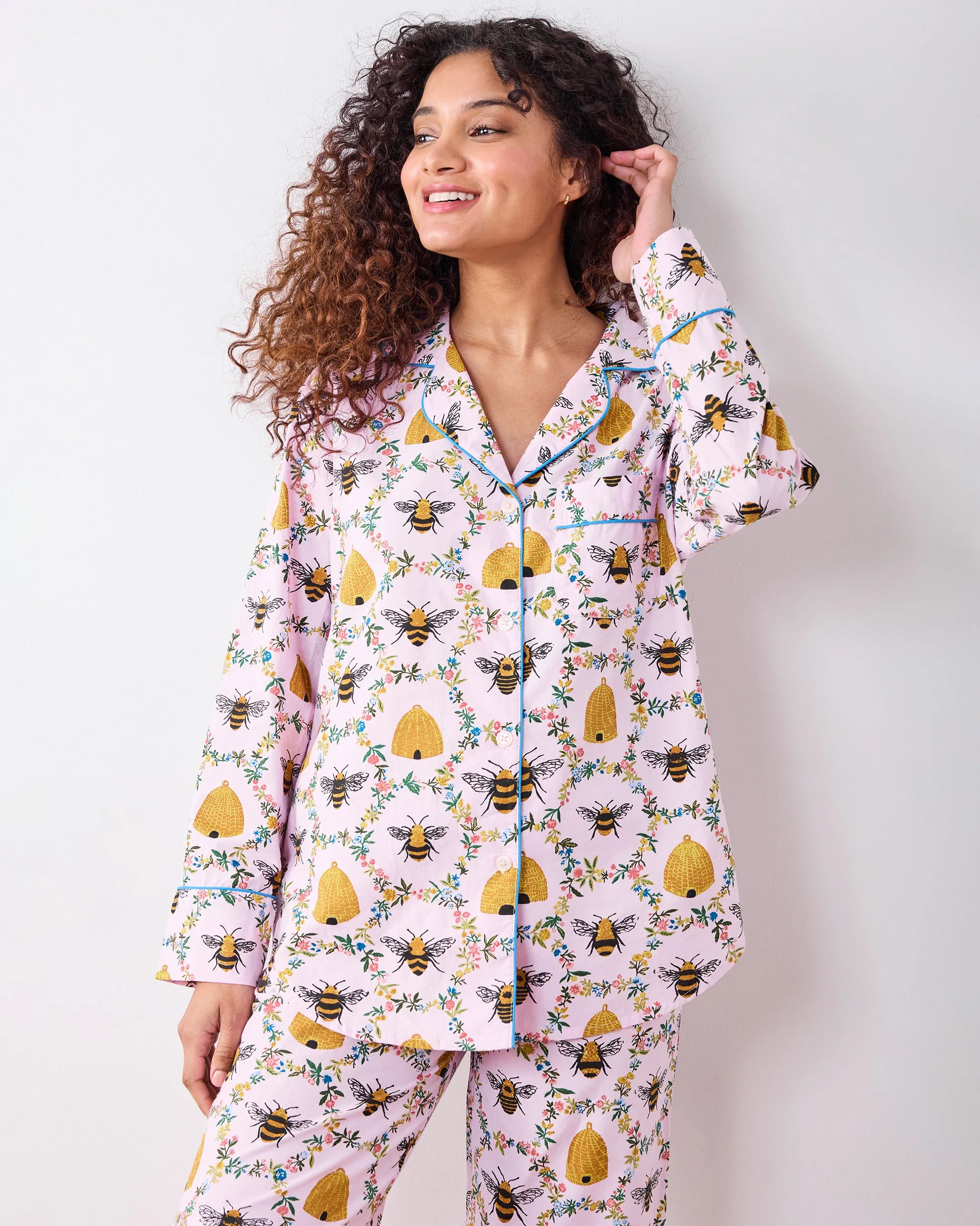 Sweet Bee - Petite Long PJ Set - Pink Petal sold by Printfresh