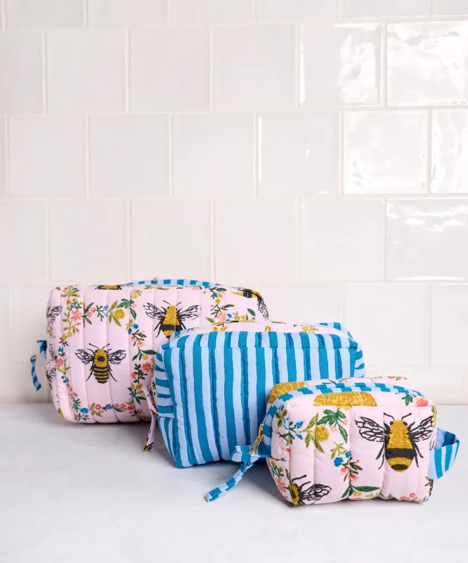Sweet Bee - Three's Best Pouch Set - Pink Petal sold by Printfresh