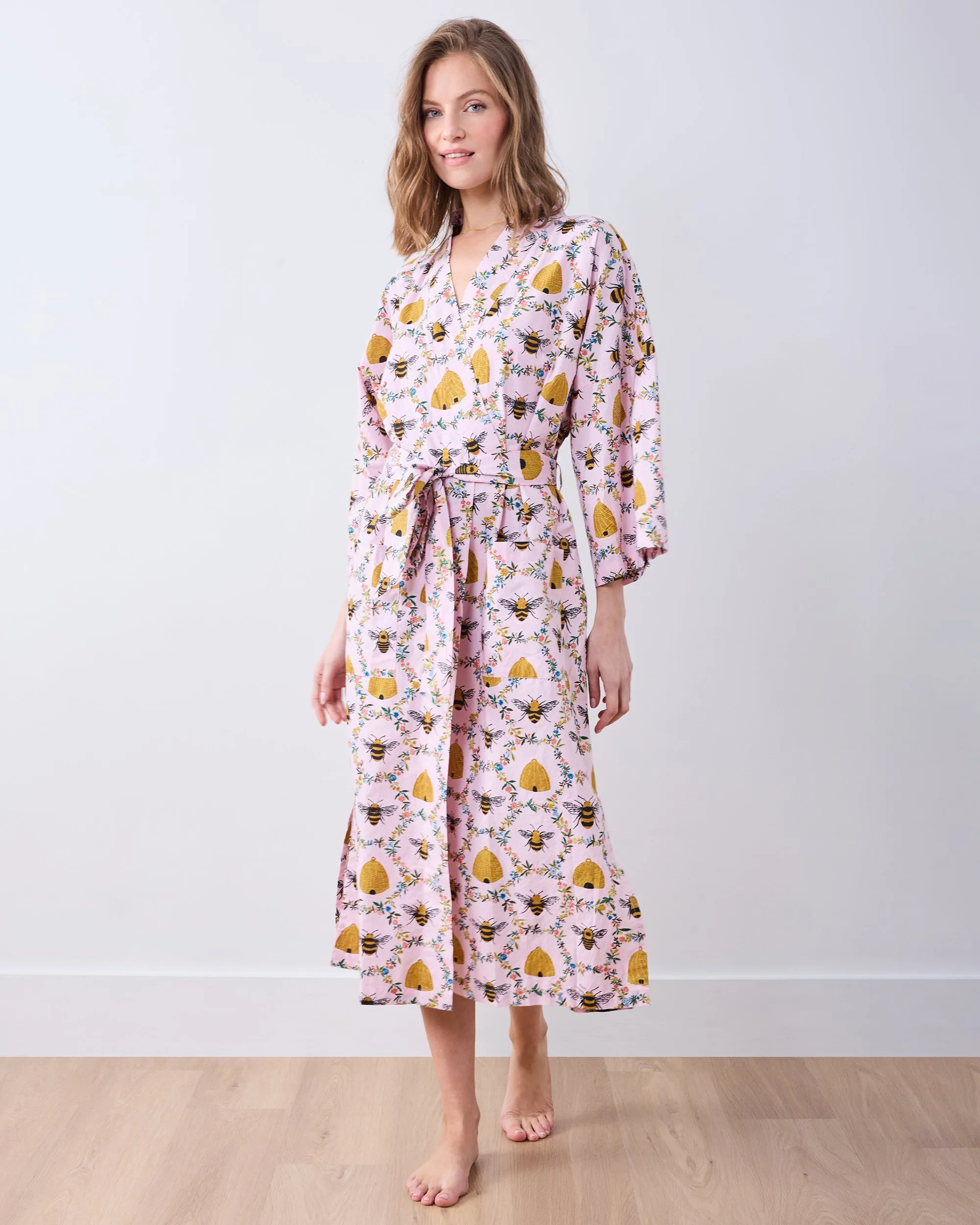 Sweet Bee - Long Robe - Pink Petal sold by Printfresh product image thumbnail 3