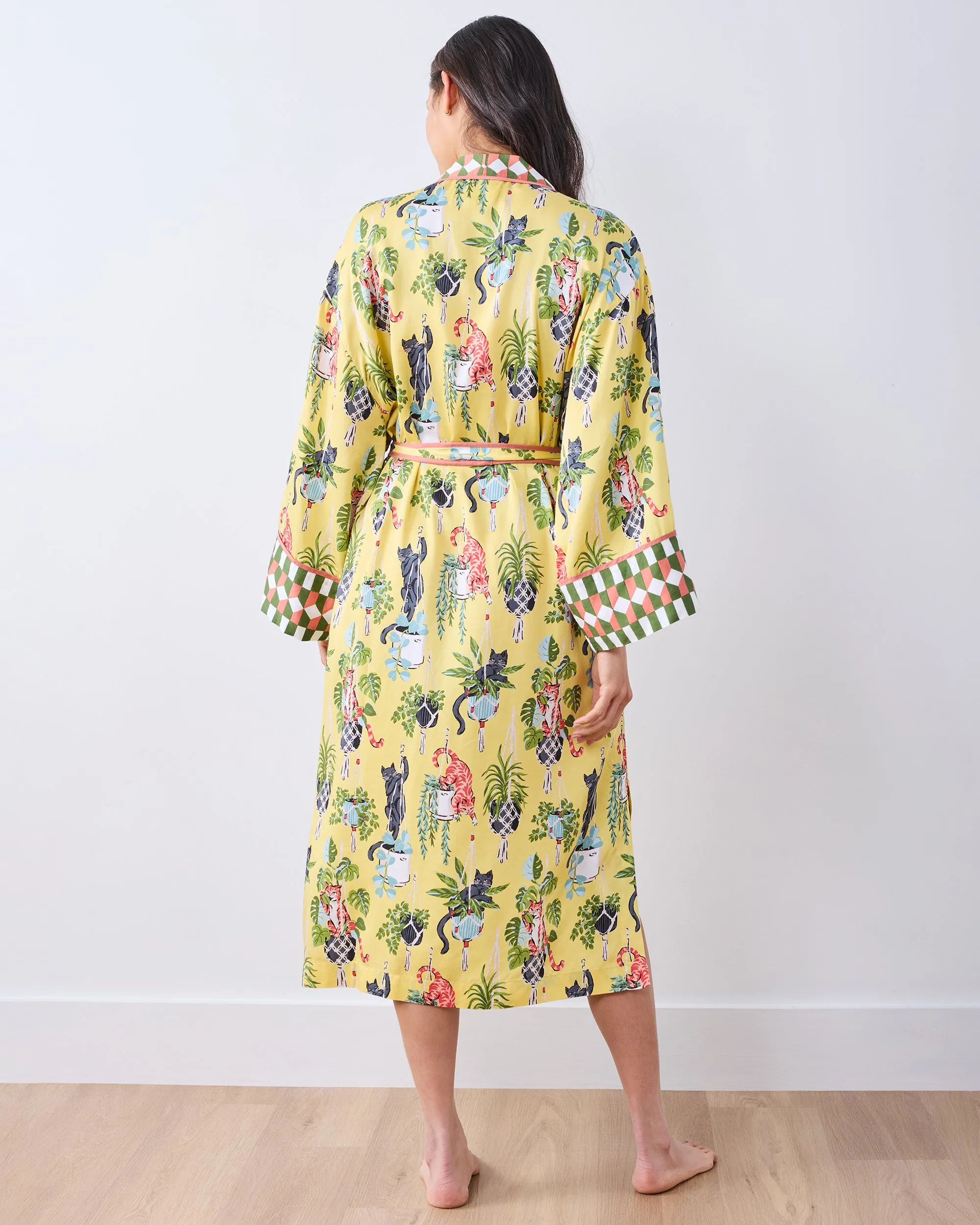 Macrame Mischief - Eco Satin Robe - Sunshine sold by Printfresh product image thumbnail 5