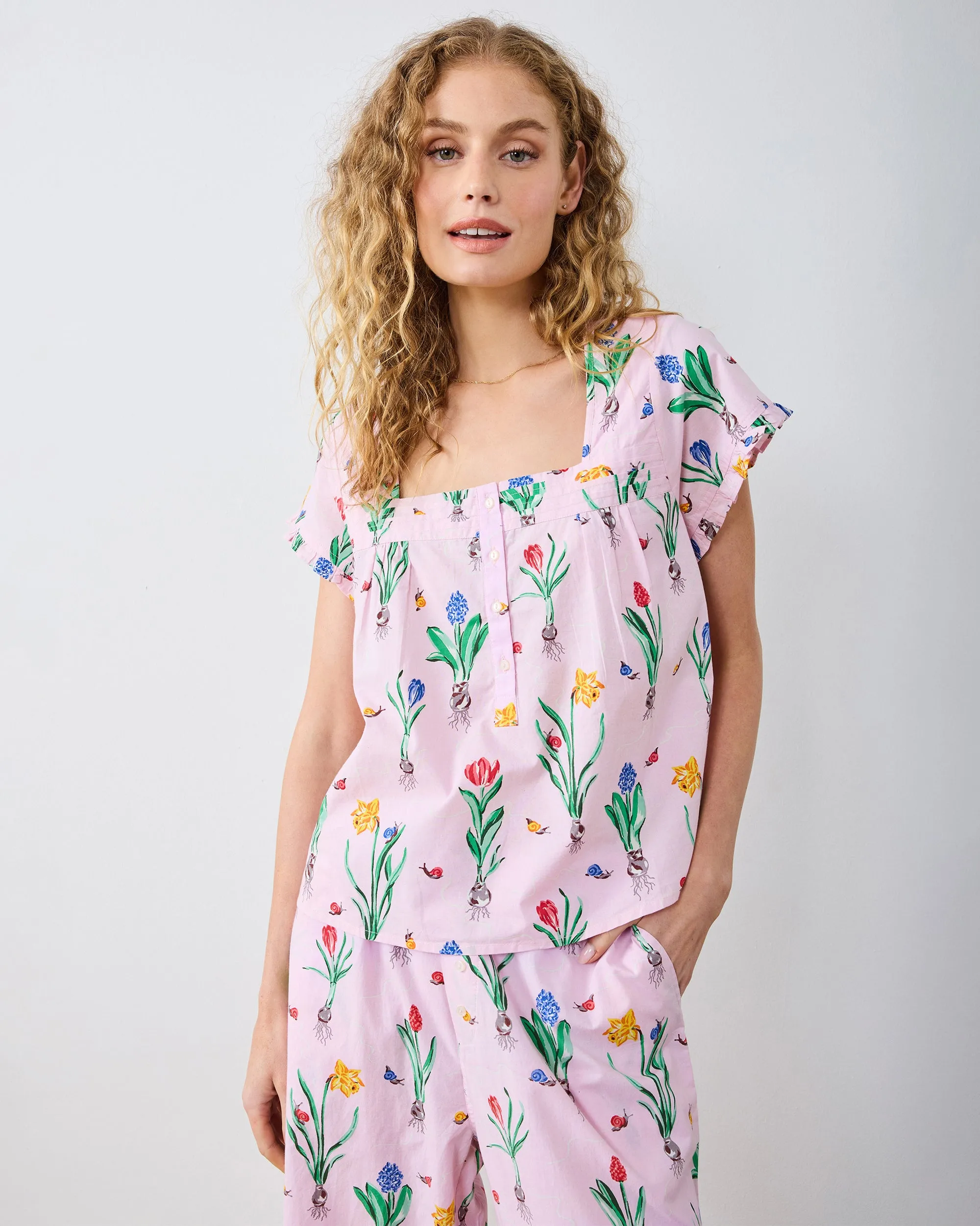 Tulip Trail - Pintuck Cropped Set - Blush sold by Printfresh product image thumbnail 5