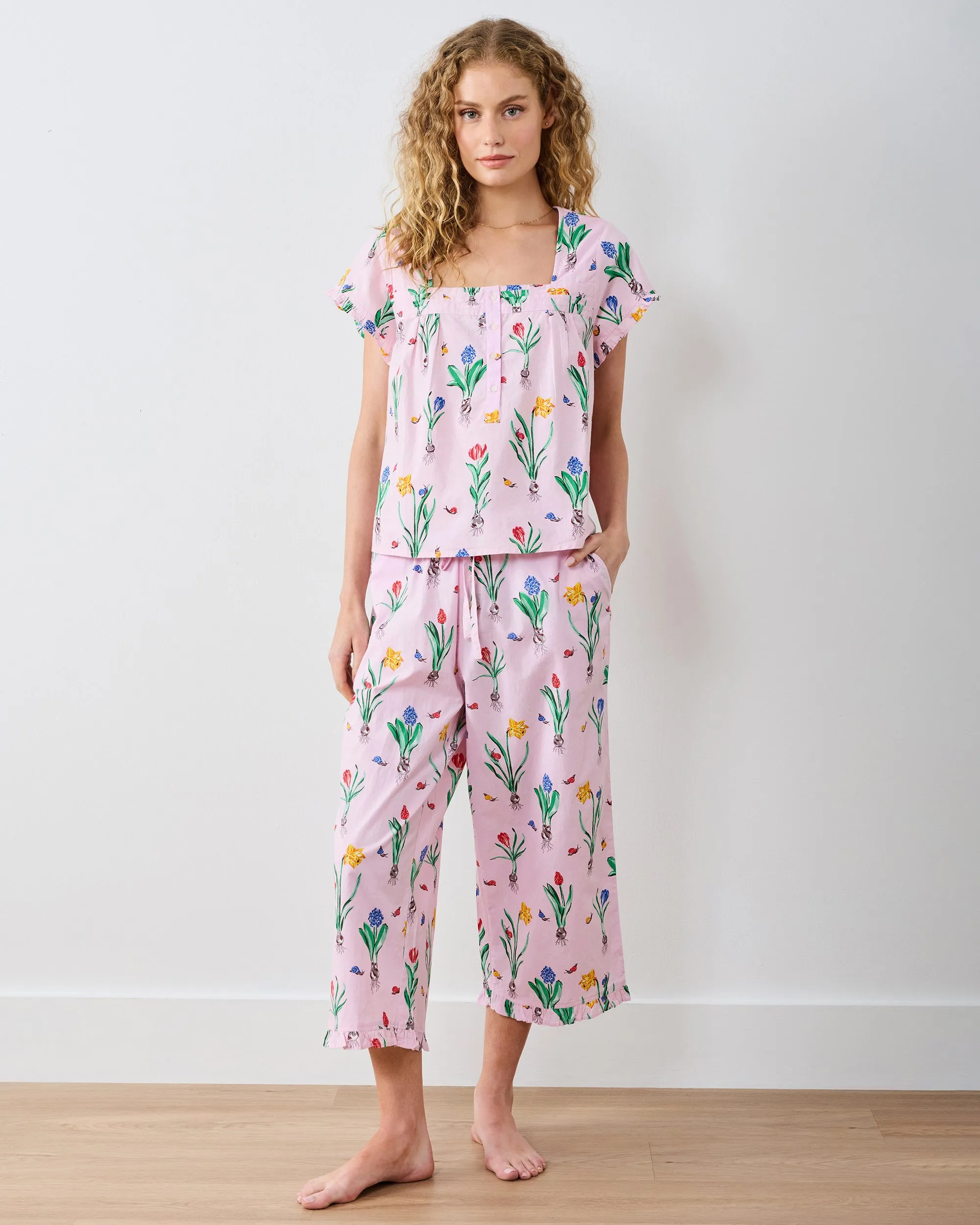 Tulip Trail - Pintuck Cropped Set - Blush sold by Printfresh product image thumbnail 2