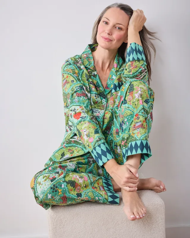 Rabbit Wonderland - Tall Long PJ Set - Sage sold by Printfresh