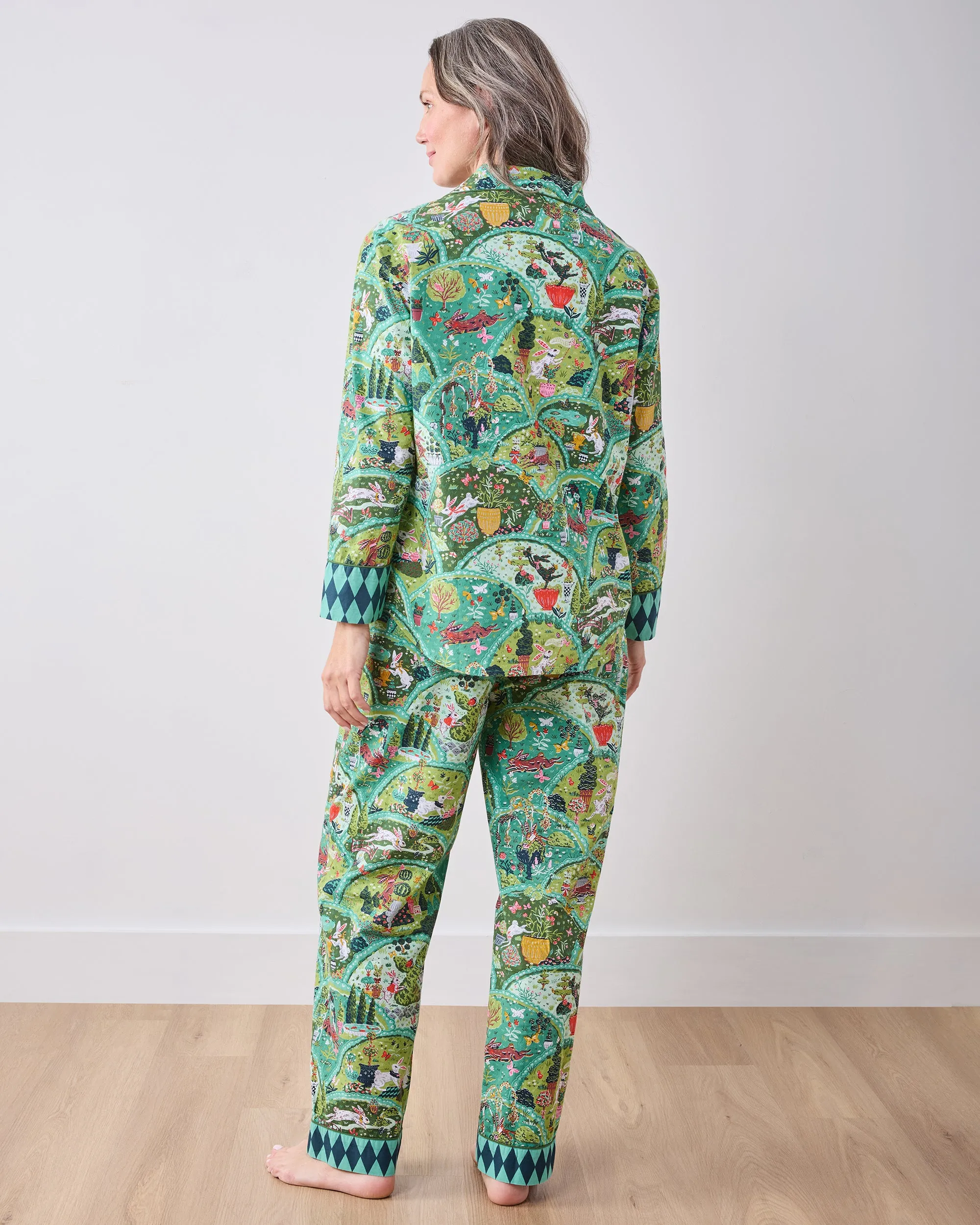 Rabbit Wonderland - Petite Long PJ Set - Sage sold by Printfresh product image thumbnail 5