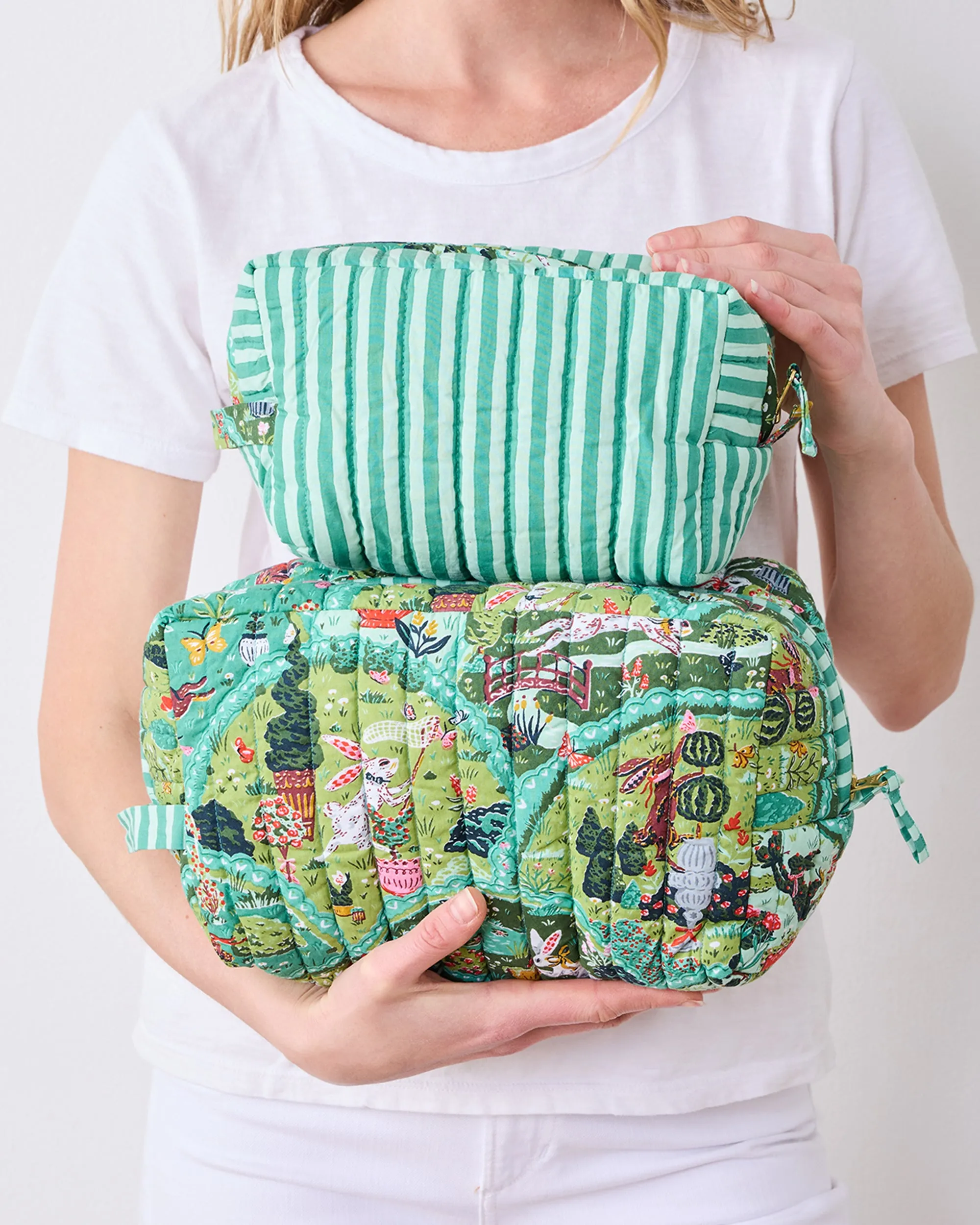 Rabbit Wonderland - Oversized Pouch Duo - Sage sold by Printfresh product image thumbnail 2