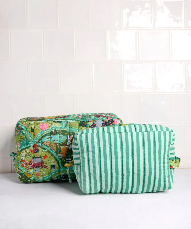 Rabbit Wonderland - Oversized Pouch Duo - Sage sold by Printfresh