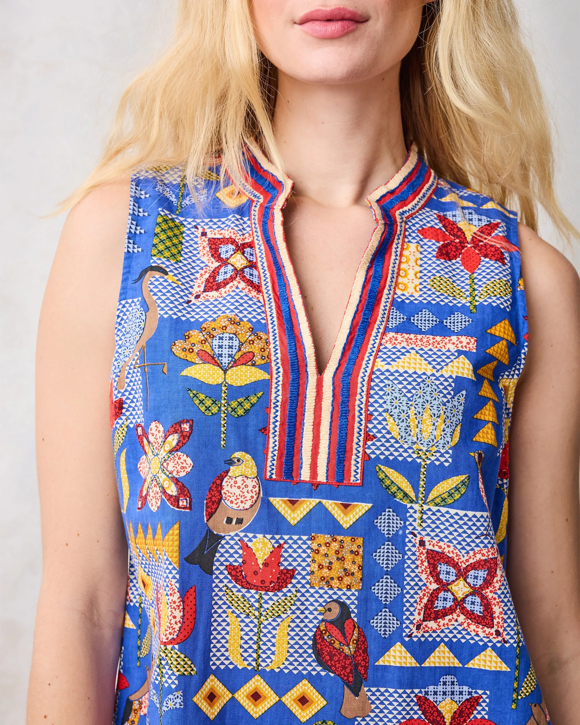 Songbird Quilt - Ocean View Shift - Blue Jean sold by Printfresh product image thumbnail 4