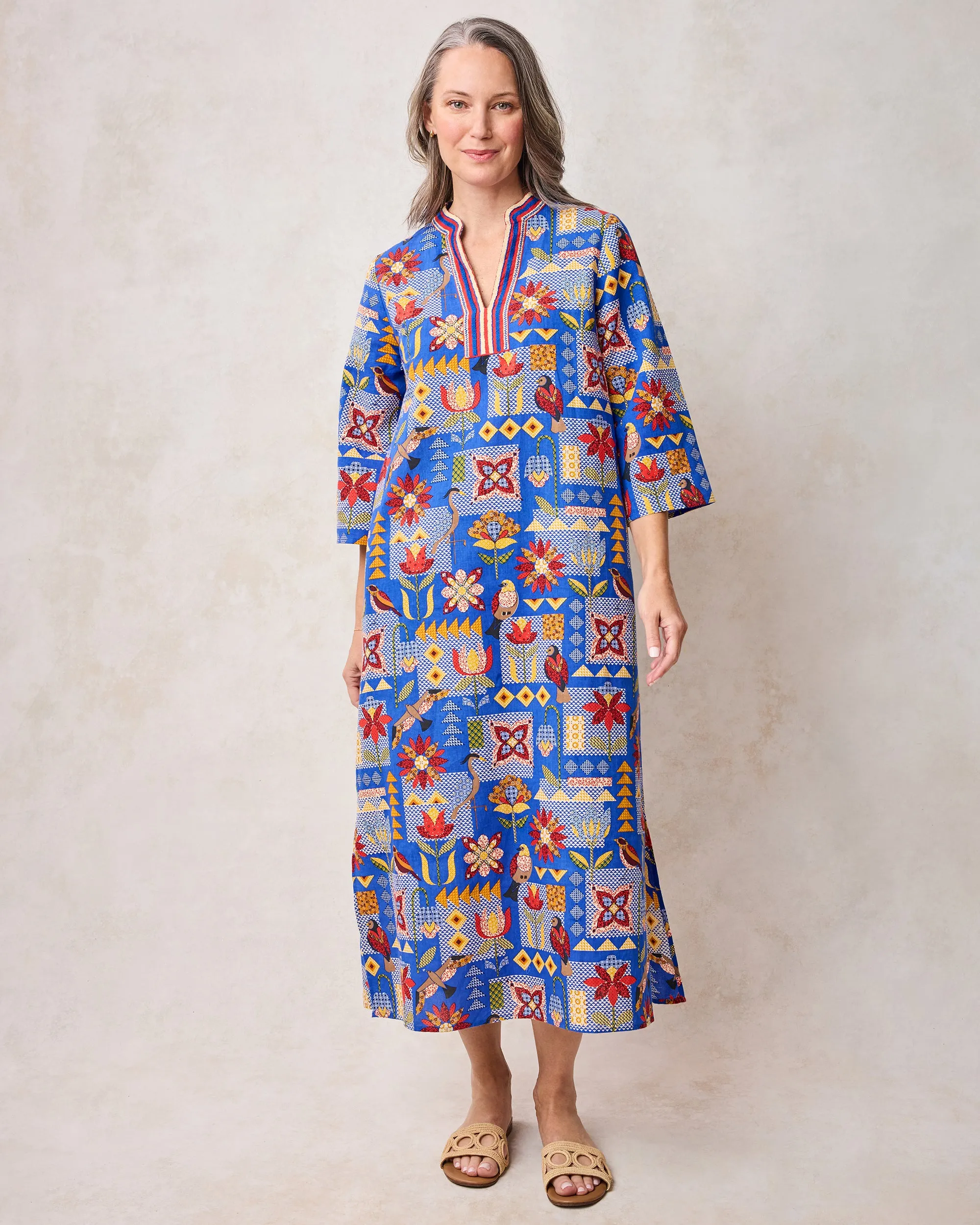 Songbird Quilt - Paloma Dress - Blue Jean sold by Printfresh product image thumbnail 2
