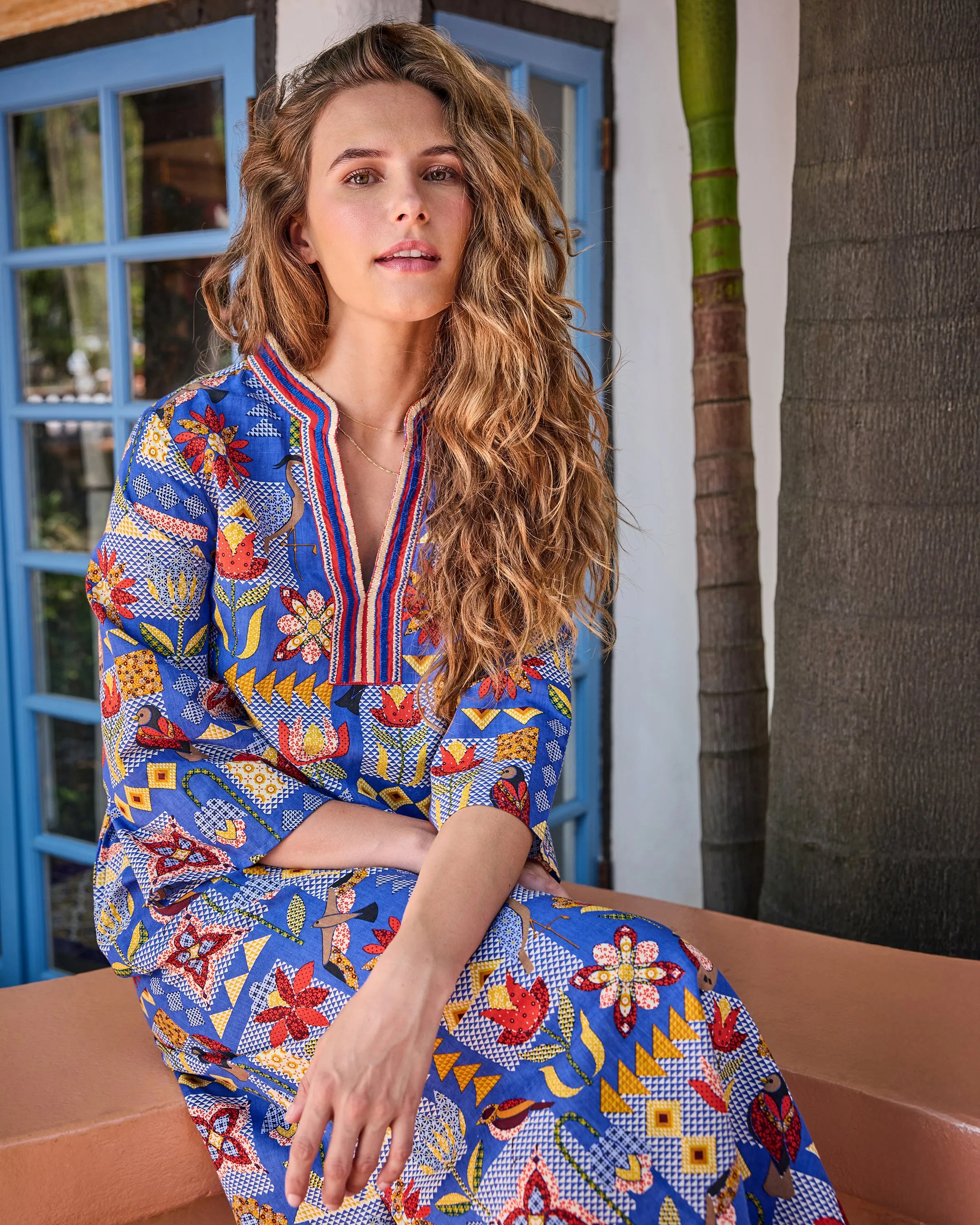 Songbird Quilt - Paloma Dress - Blue Jean sold by Printfresh product image thumbnail 5