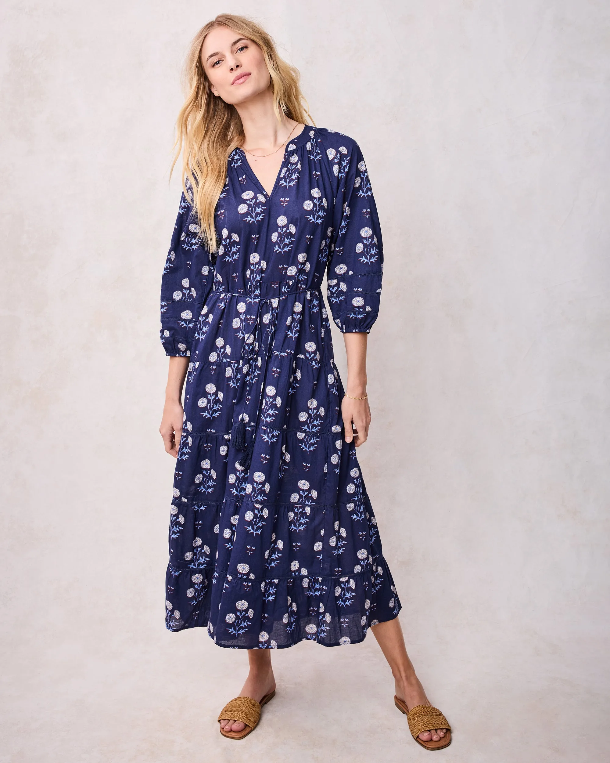 Marigold Bloom - Main Street Dress - Midnight Tide sold by Printfresh product image thumbnail 2
