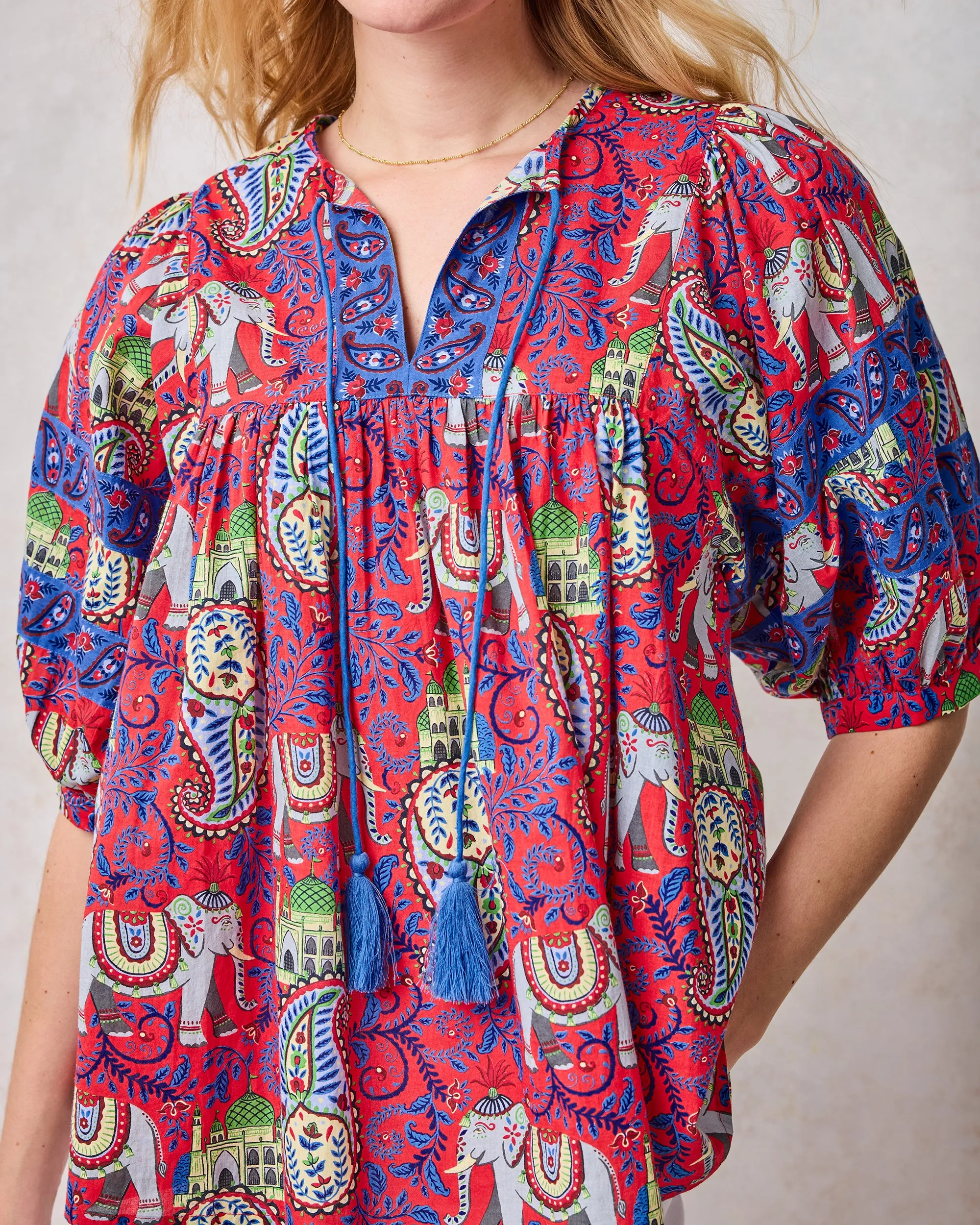 Palace Paisley - Greta Blouse - Paprika sold by Printfresh product image thumbnail 3