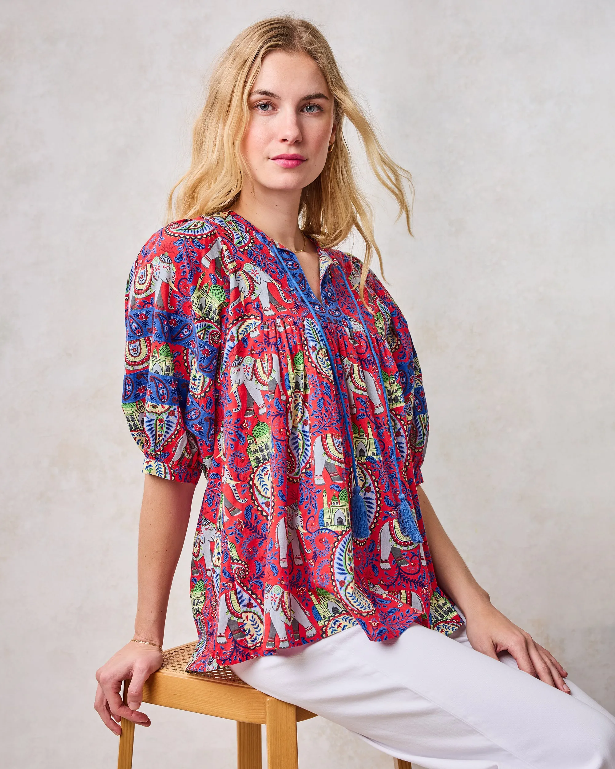 Palace Paisley - Greta Blouse - Paprika sold by Printfresh