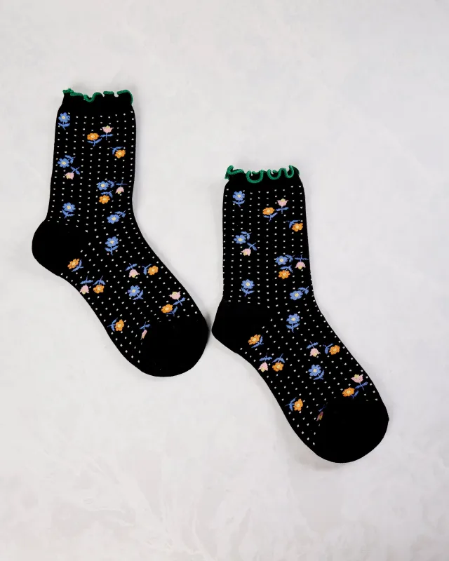 Black - Dottie Floral Crew - Hansel from Basel made by Hansel From Basel