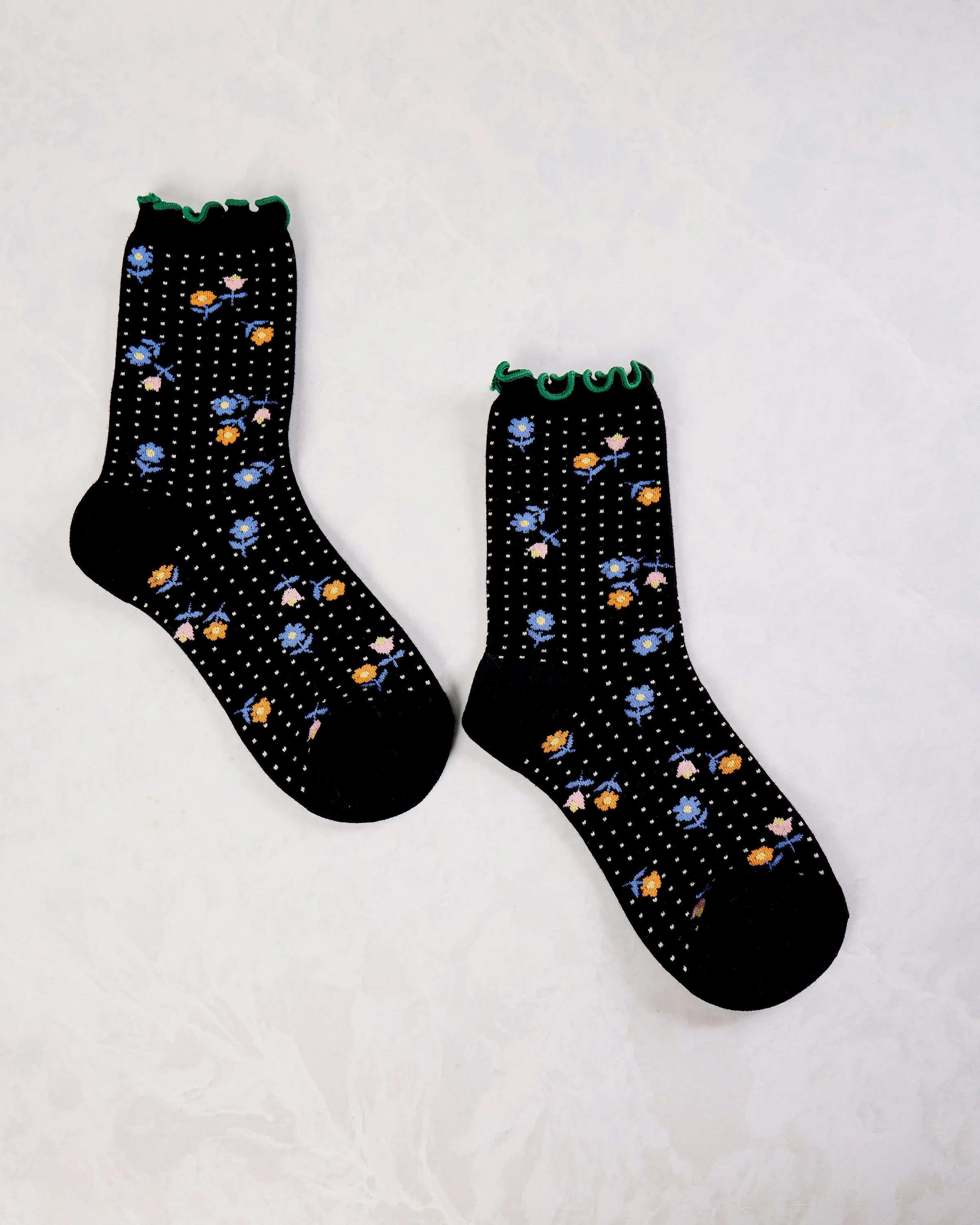 Black - Dottie Floral Crew - Hansel from Basel sold by Printfresh