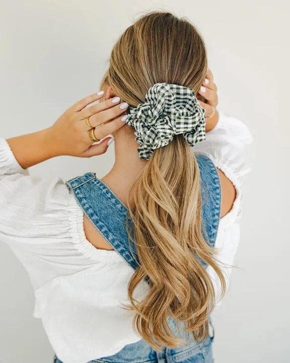 Black Gingham - Aspen Jumbo Scrunchie - Shop Andi sold by Printfresh