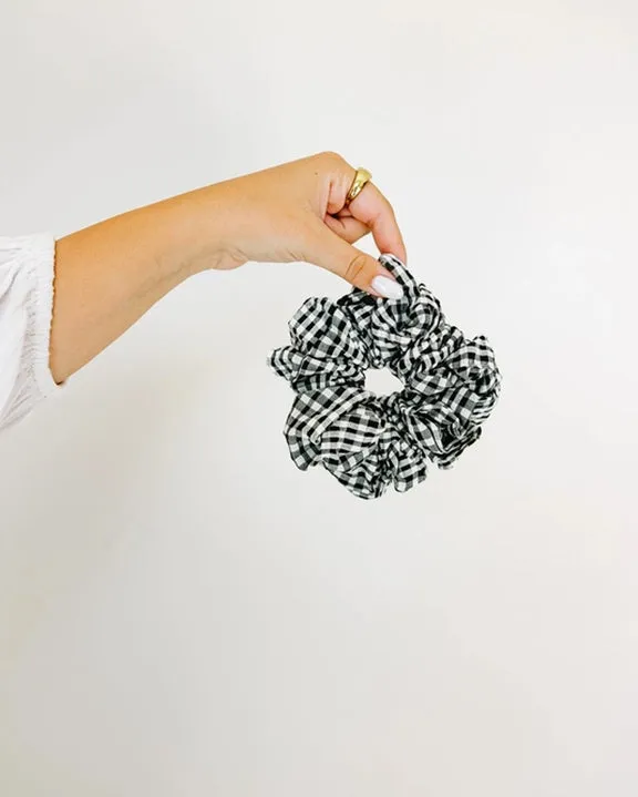 Black Gingham - Aspen Jumbo Scrunchie - Shop Andi sold by Printfresh product image thumbnail 2