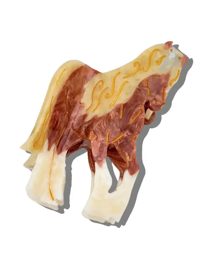 Brown Combo - Hand Painted Horse Claw Clip - Solar Eclipse sold by Printfresh product image thumbnail 2