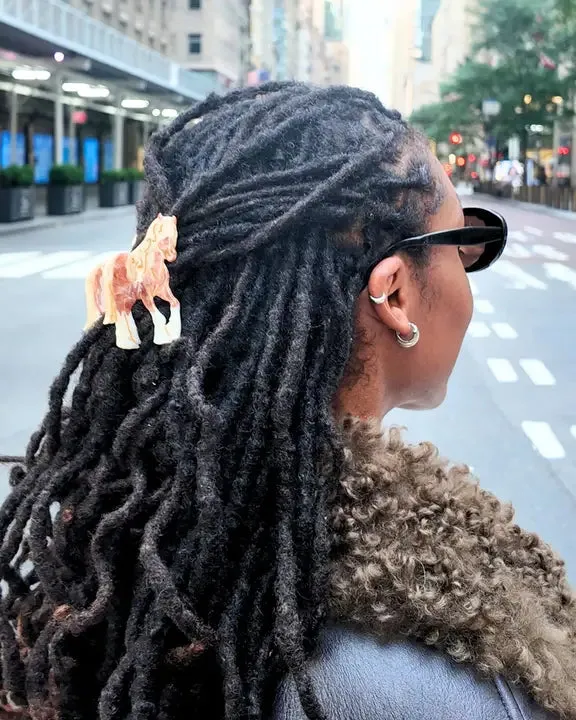 Brown Combo - Hand Painted Horse Claw Clip - Solar Eclipse sold by Printfresh