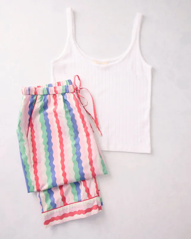 Wavy Stripes - Long PJ Pants & Esme Tank Bundle - Multi sold by Printfresh