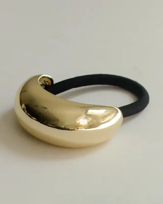 Gold - Narrow Crescent Metal Cuff Hair Tie - Nar'Sha made by Printfresh