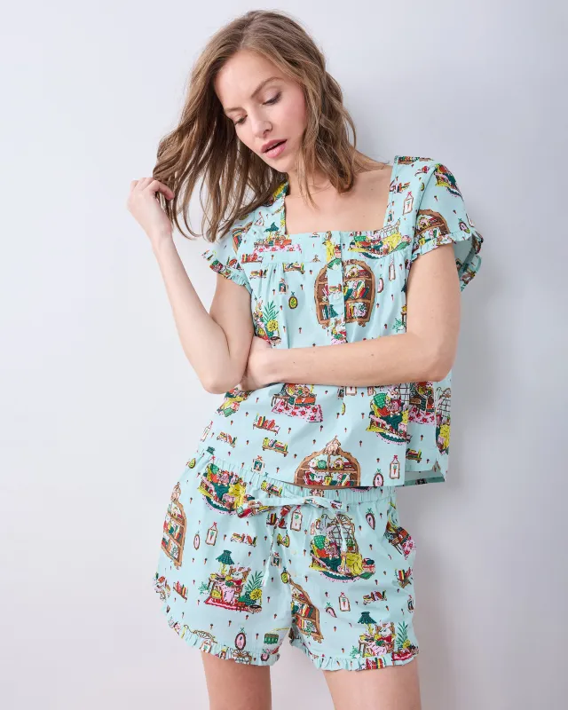 Reading Nook - Pintuck Short Set - Blue Burrow sold by Printfresh