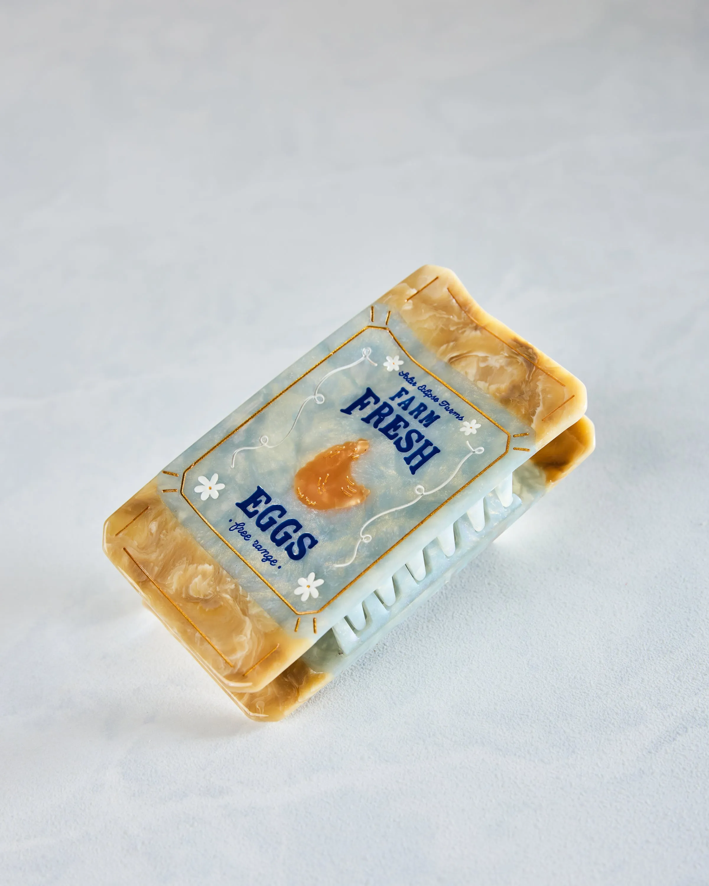 Blue Combo - Hand Painted Farm Fresh Eggs Claw Hair Clip - Solar Eclipse sold by Printfresh product image thumbnail 3