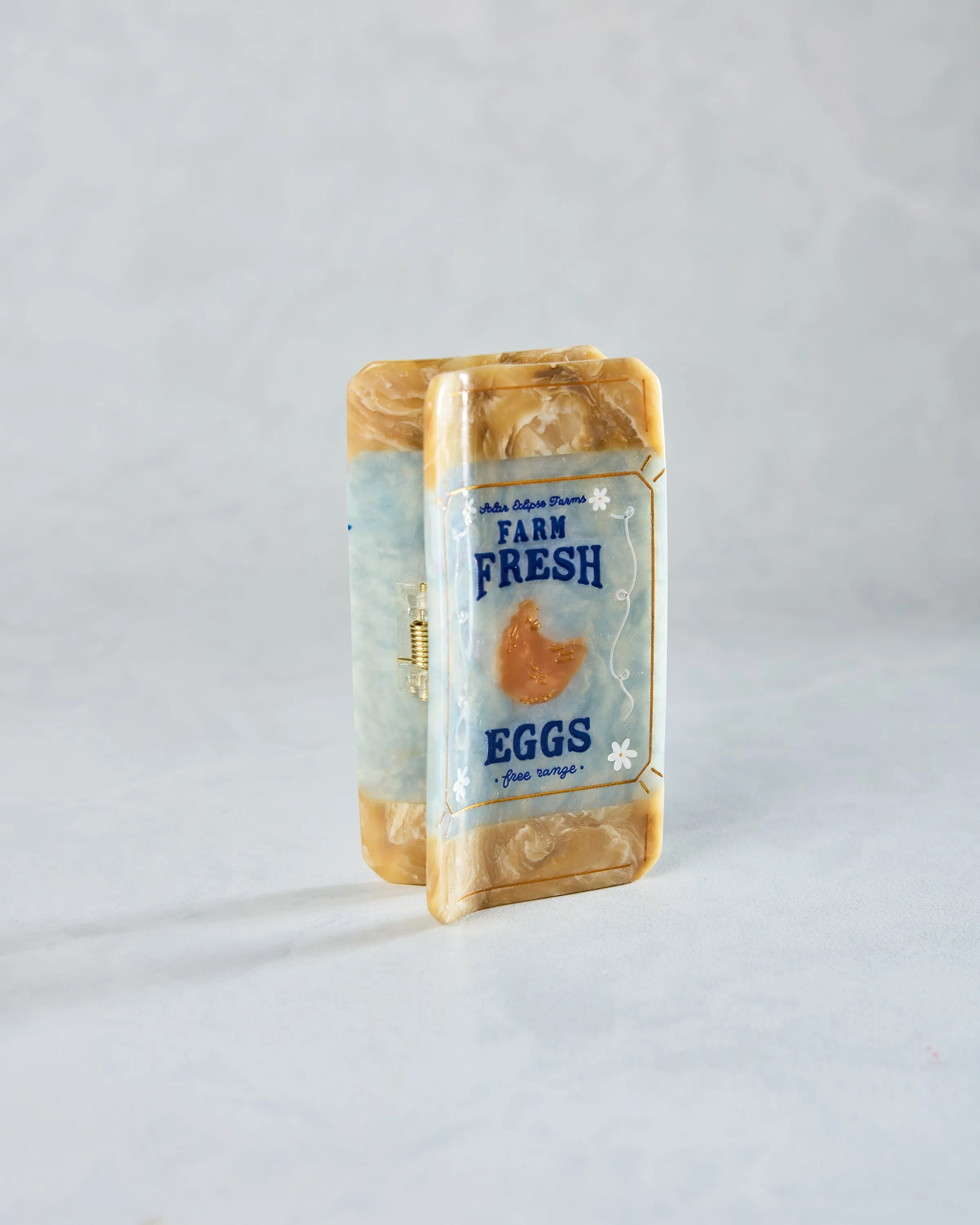 Blue Combo - Hand Painted Farm Fresh Eggs Claw Hair Clip - Solar Eclipse sold by Printfresh product image thumbnail 2