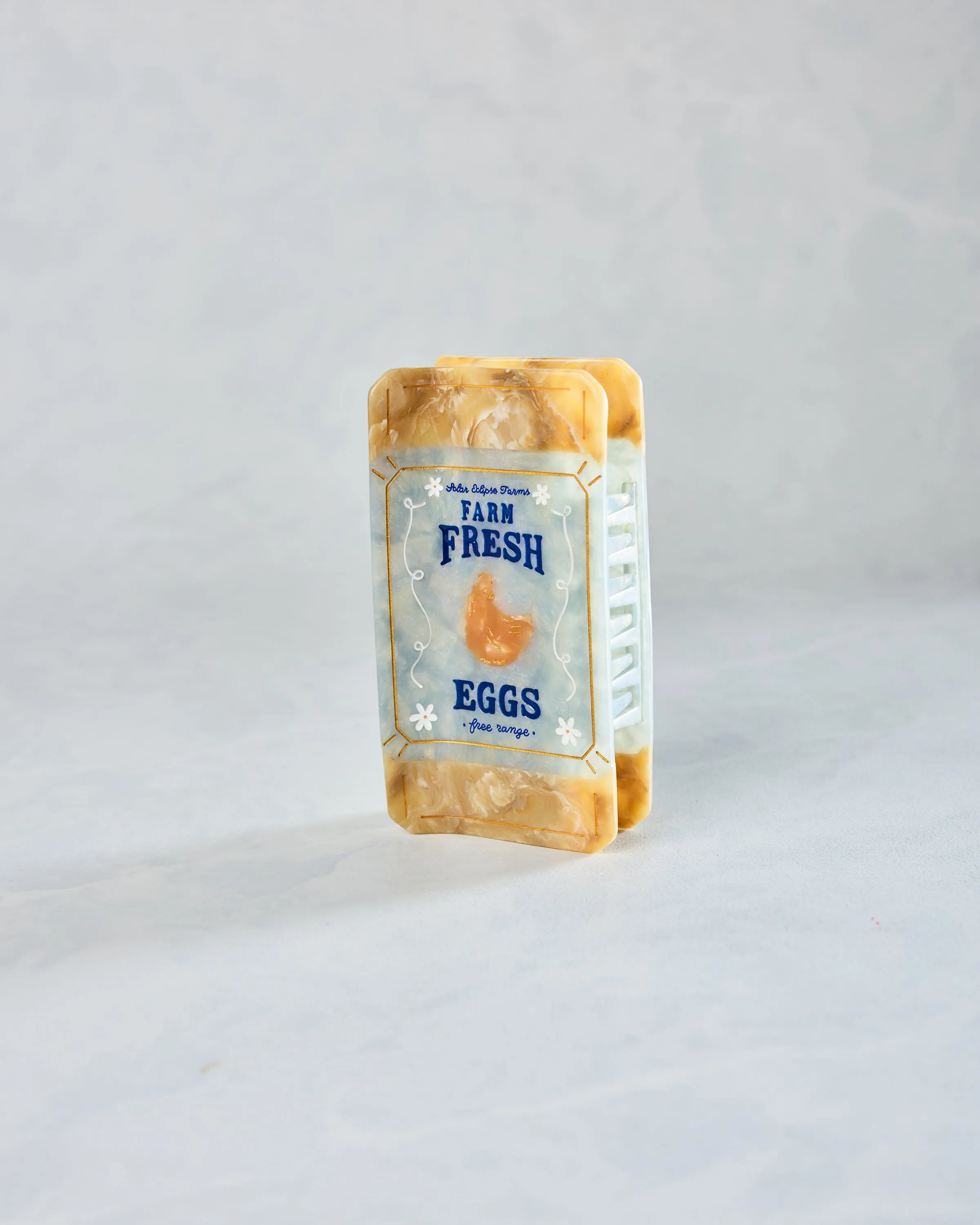 Blue Combo - Hand Painted Farm Fresh Eggs Claw Hair Clip - Solar Eclipse sold by Printfresh product image thumbnail 4