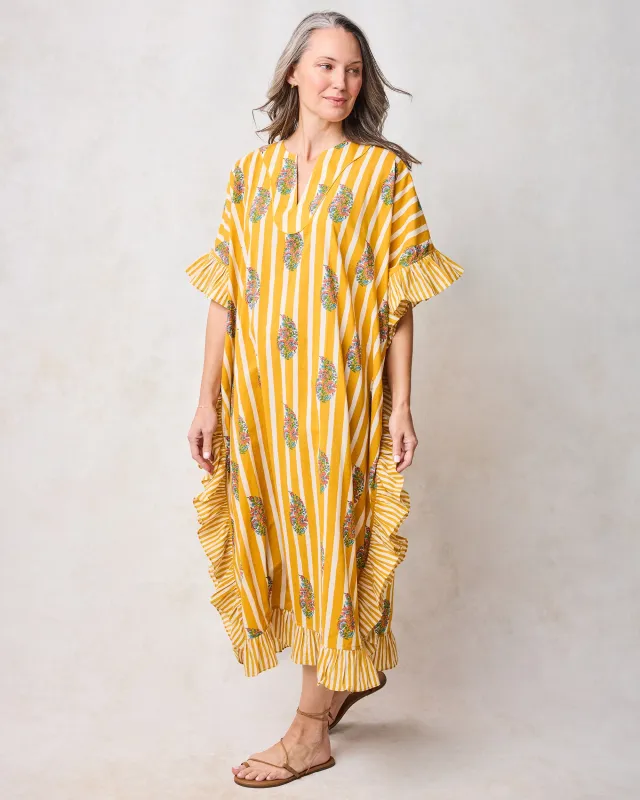 Paisley Petals - Harbor Caftan - Chamomile Glow sold by Printfresh