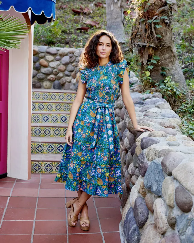 Willow Wren - Ready To Ruffle Dress - Oasis sold by Printfresh