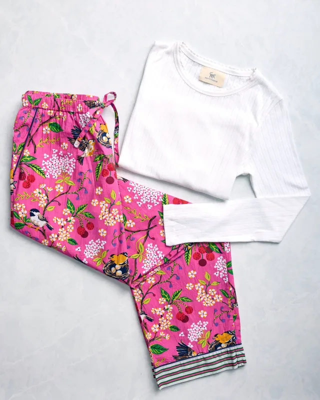Bird & Blossom - PJ Pants & Pointelle Long Sleeve Bundle - Multi made by Printfresh