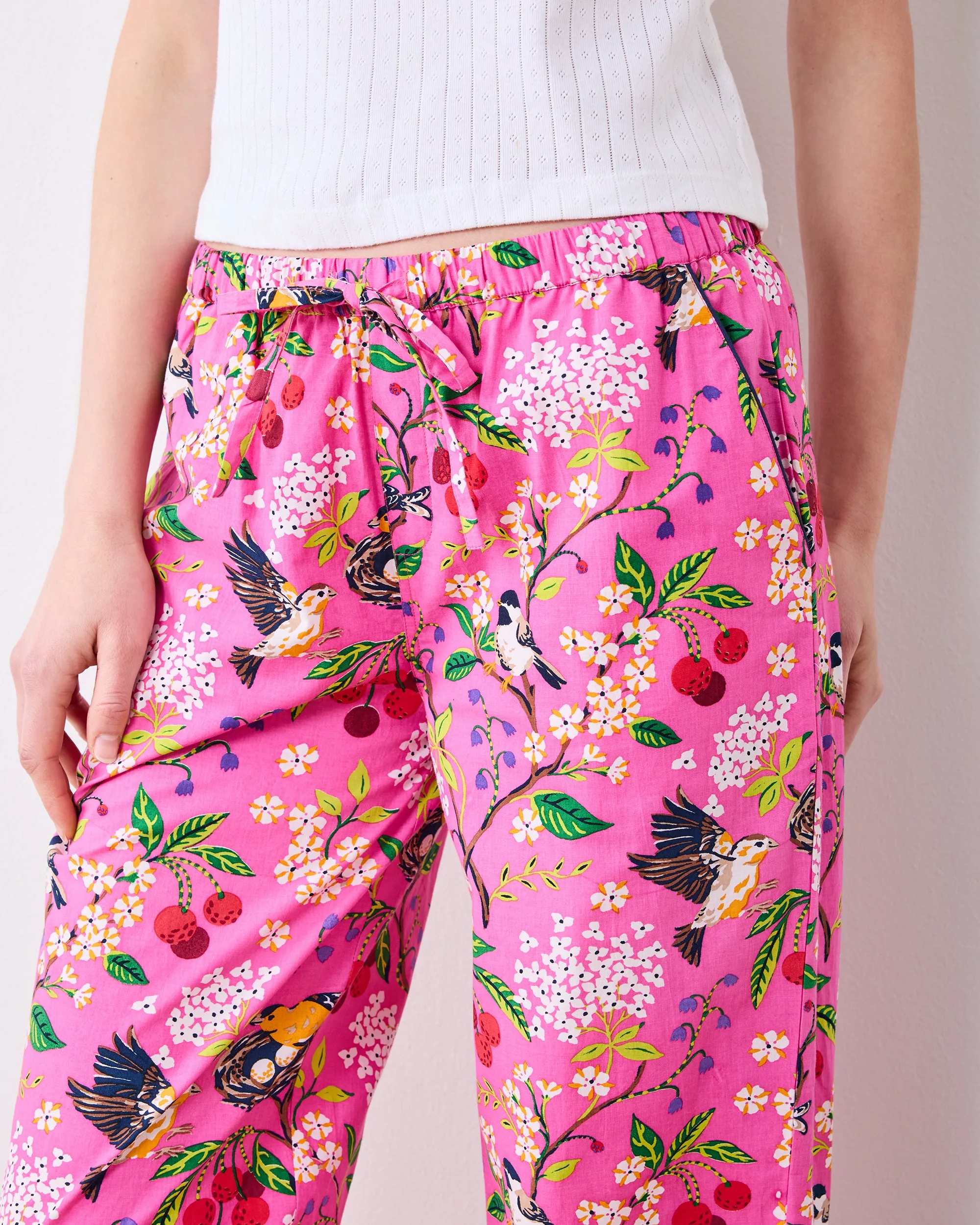Bird & Blossom - Petite PJ Pants - Fuchsia Berry sold by Printfresh