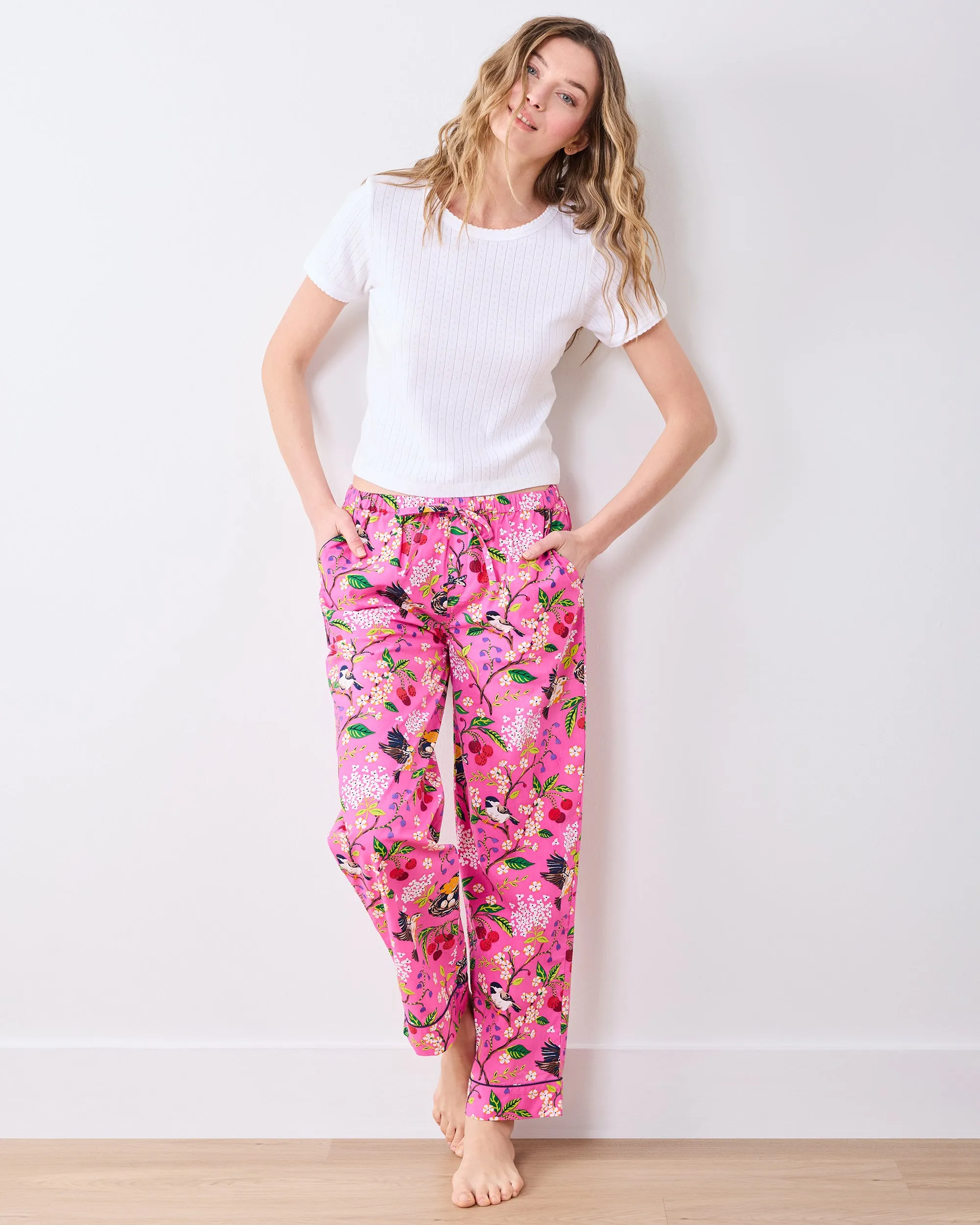 Bird & Blossom - Petite PJ Pants - Fuchsia Berry sold by Printfresh product image thumbnail 2